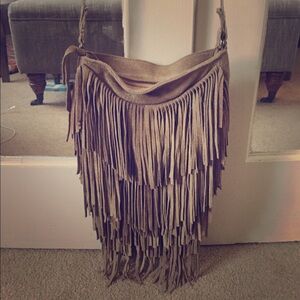 Ecote Tan Fringe Crossbody Bag